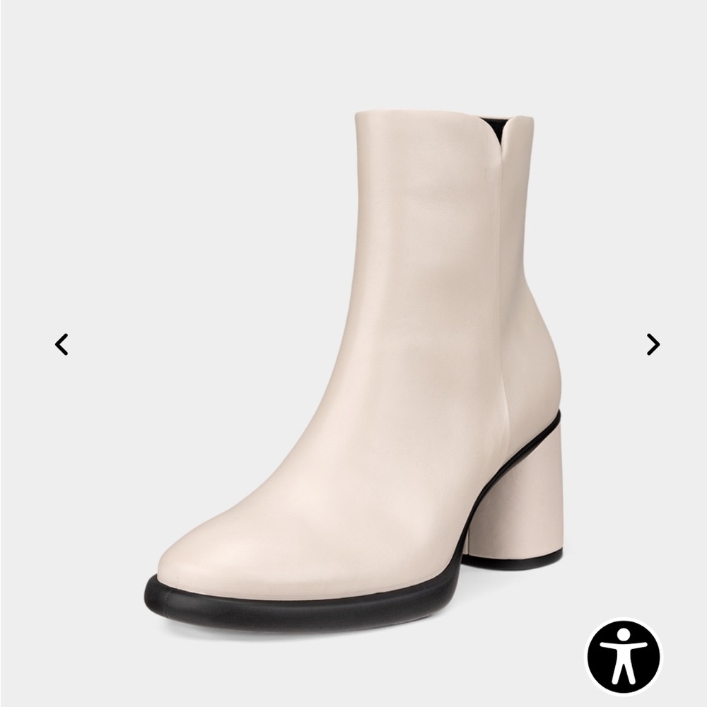 !NWT! Ecco sculpted Lx55 women ankle boots milk white size 6-6.5 EU37